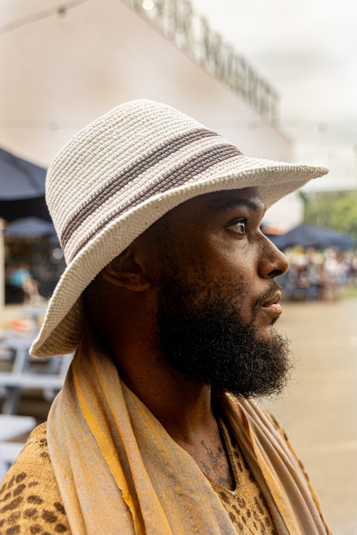 Pure Cotton Konso Crochet Hat – Natural & Espresso Wide Brim