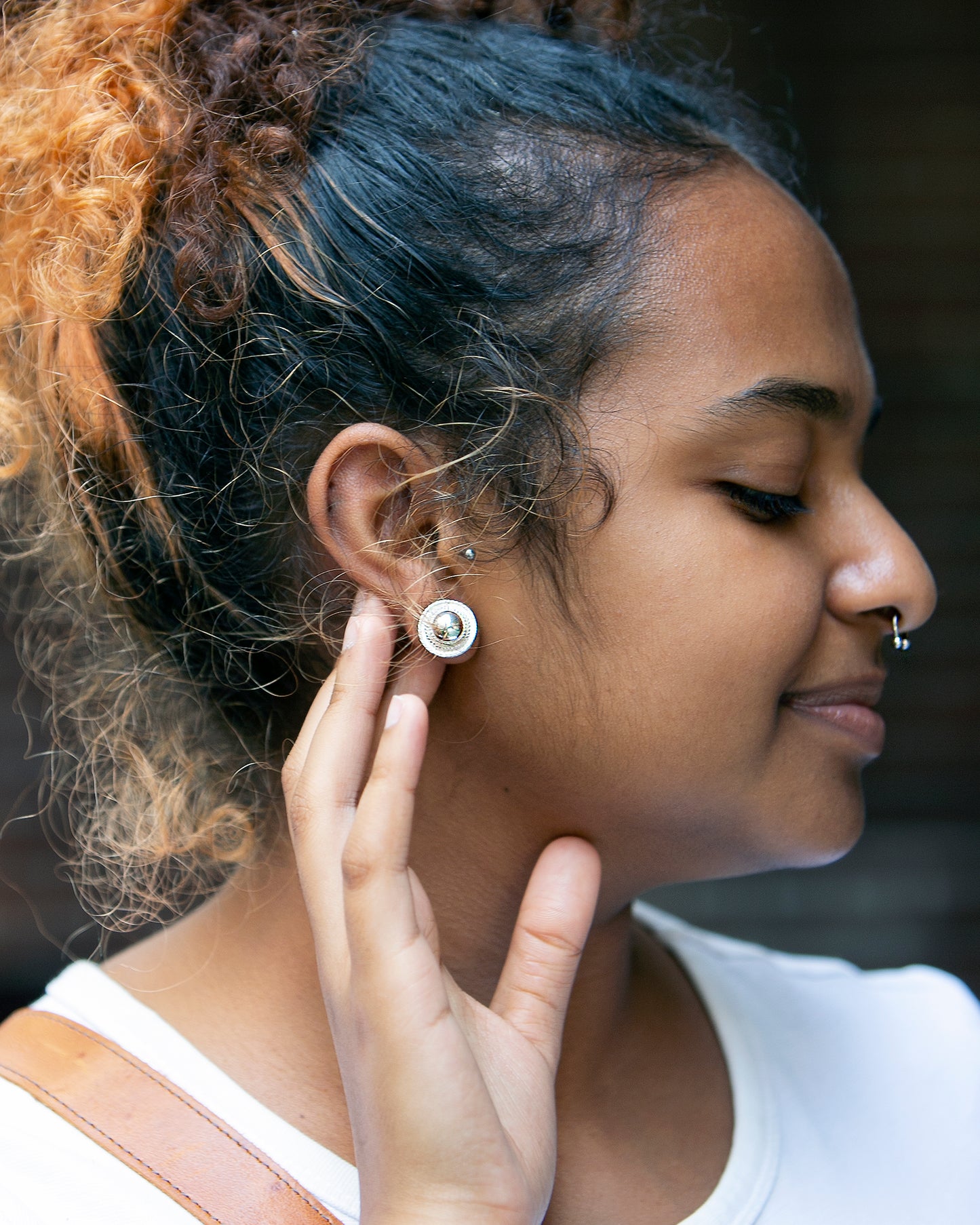 Gobagob Ethiopian Silver Stud Earrings – Handmade, Hand-Forged Artisan Jewelry Available in Two Unique Styles