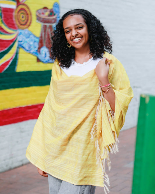 Ethiopian Yellow Scarf, Shawl, Headwrap | Handwoven Ethiopian Shawl, Scarf, Headwrap (Copy) - Kelem Shop