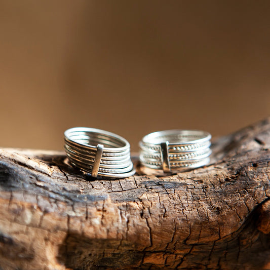 Silver Ring - Stacked Seven Days - Kelem Shop