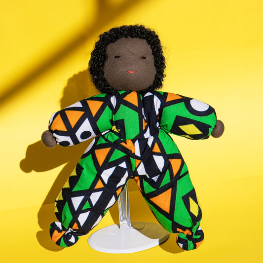 Handmade Ethiopian doll with multicolor tones made from cotton