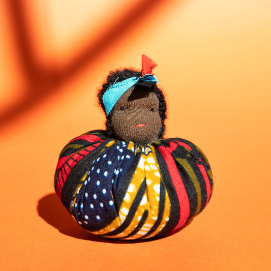 Handmade Ethiopian doll with multicolor tones made from cotton