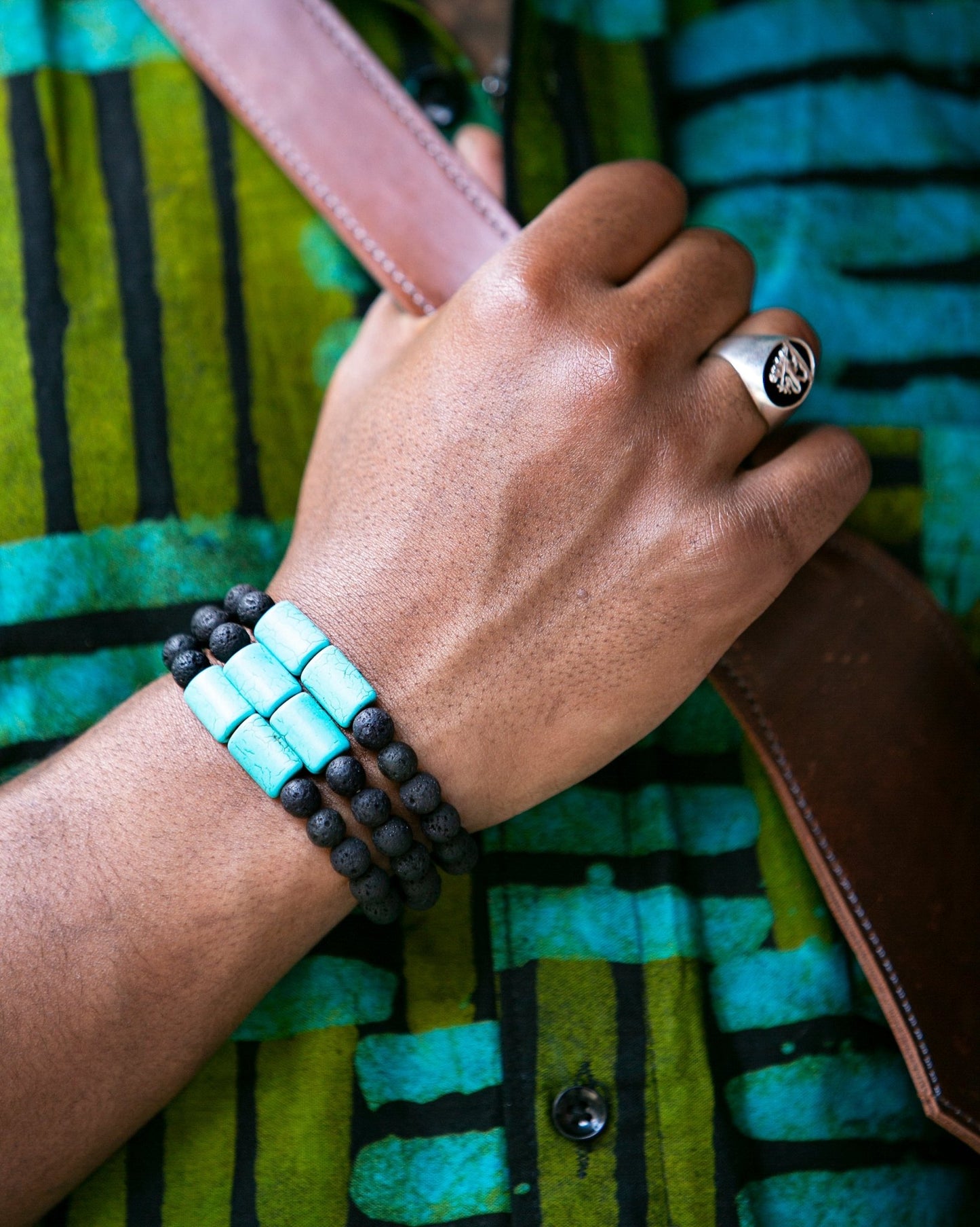 Silver & Onyx Ring | ሞዓ አንበሳ (Moa Anbessa) Lion of Judah - Kelem Shop