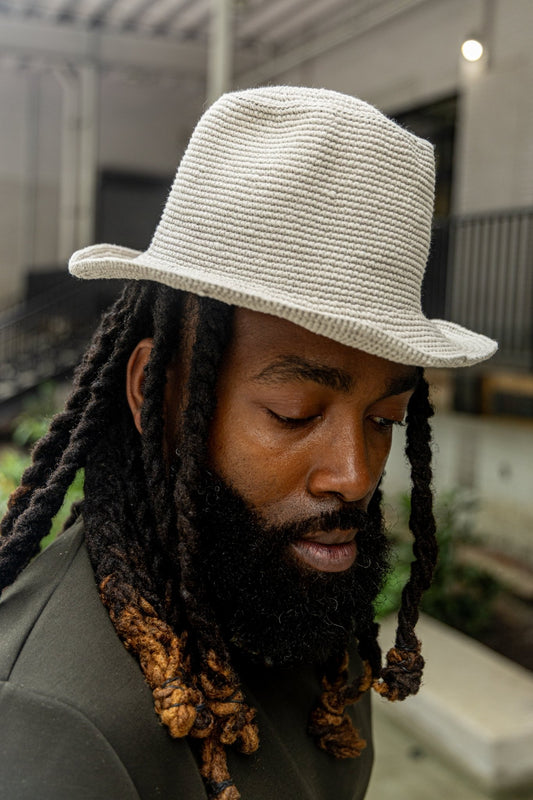 100% Cotton Konso Crochet Hat – Natural Cream - Kelem Shop