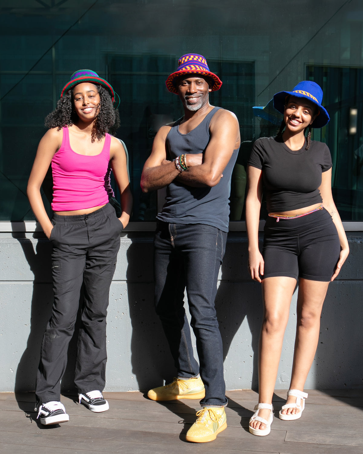 Purple, Red & Green Konso Crochet Bucket Hat