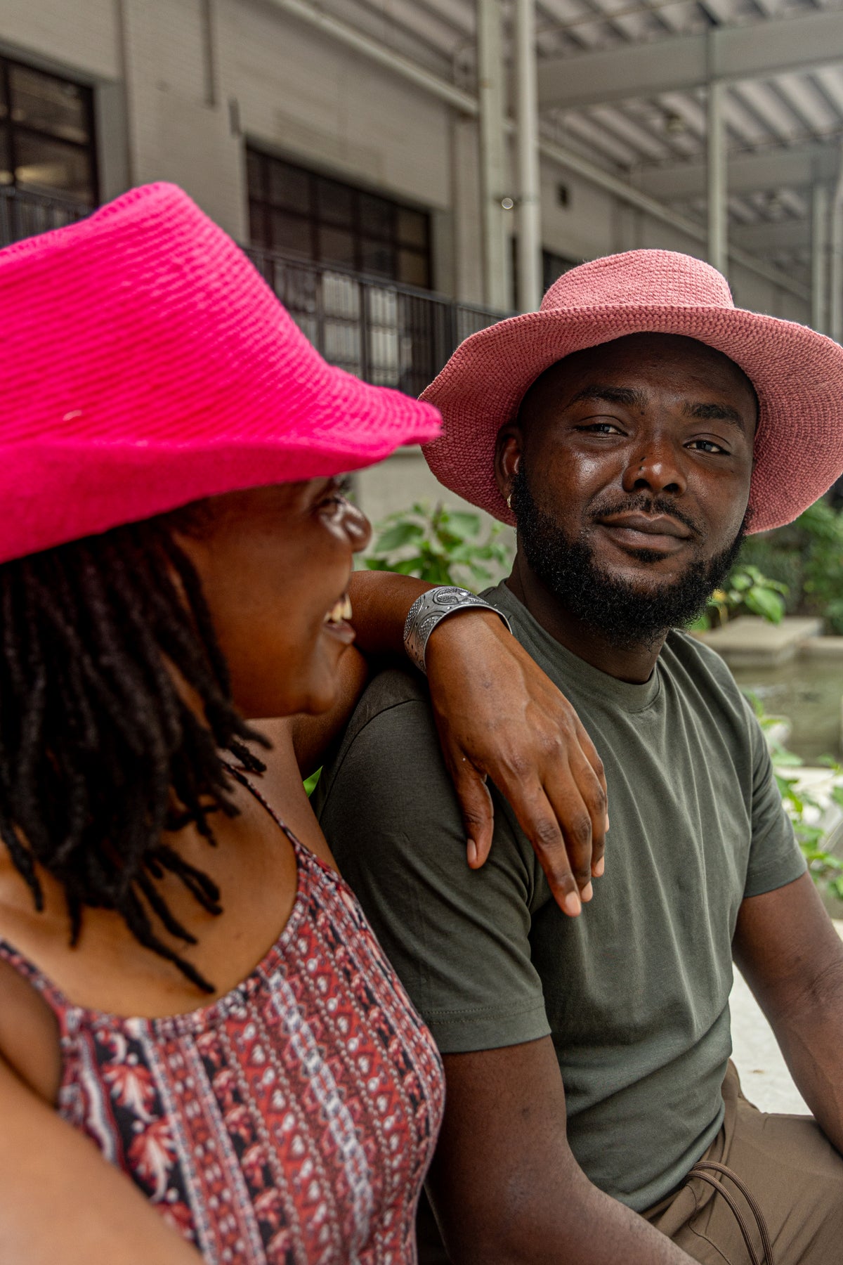 Cotton Konso Crochet Hat – Hot Pink Wide Brim
