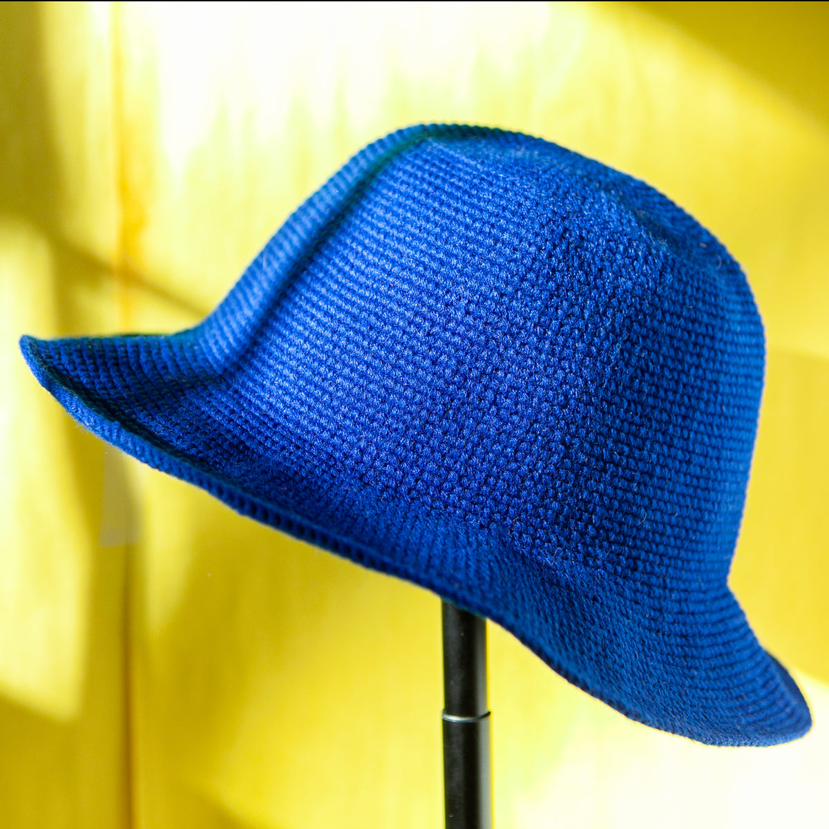 Solid Royal Blue Konso Crochet Bucket Hat