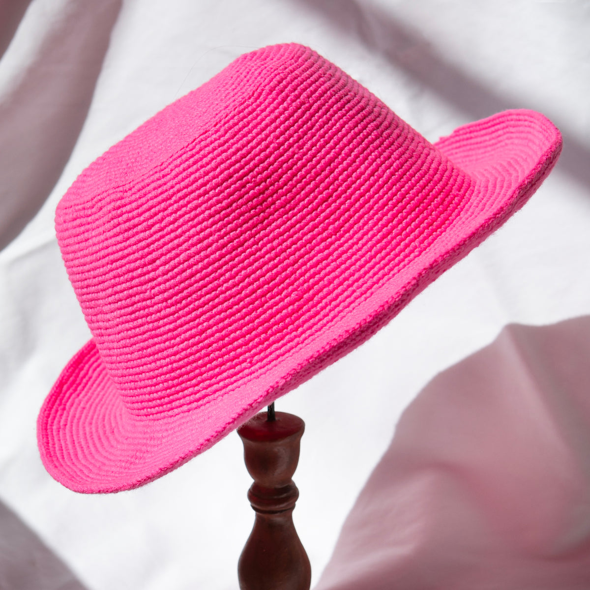 Pink Konso Crochet Sun Hat