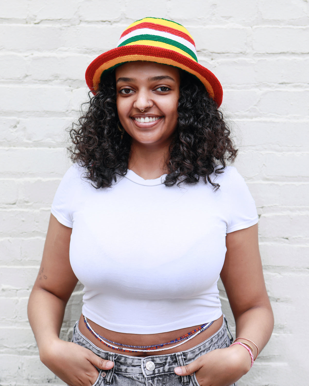 Rasta Red Gold Green Konso Crochet Hat