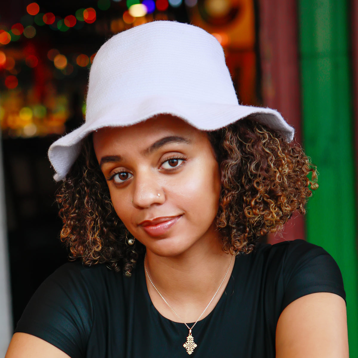 White Konso Crochet Fedora Hat