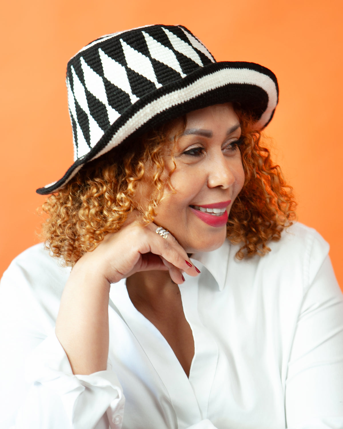 Black & White Konso Crochet Hat | Handmade Ethiopian Bucket Hat