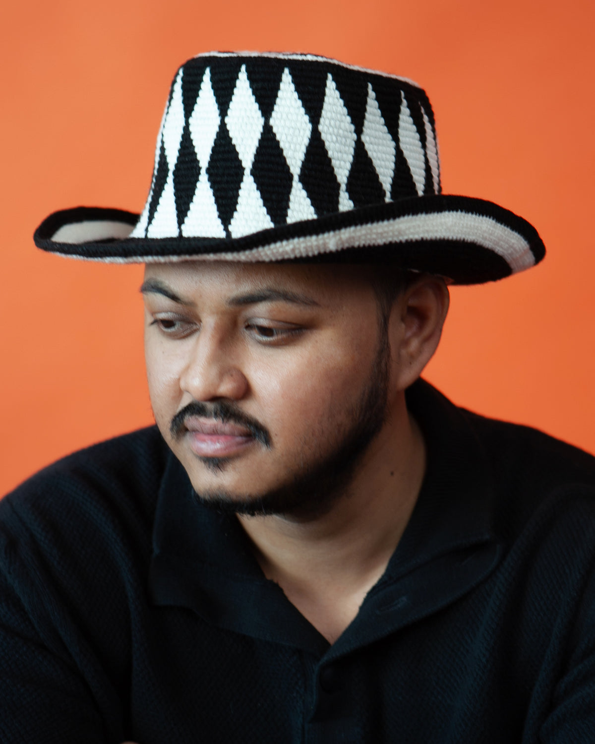 Black & White Konso Crochet Hat | Handmade Ethiopian Bucket Hat