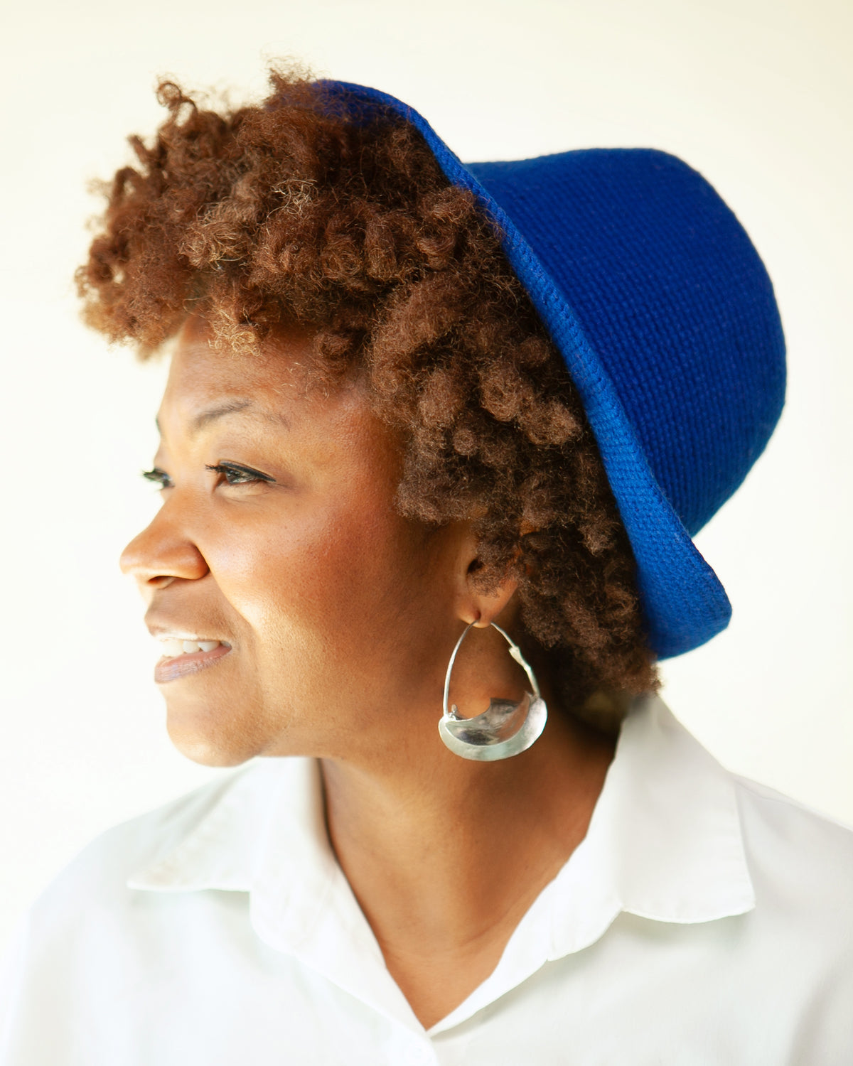 Solid Royal Blue Konso Crochet Bucket Hat