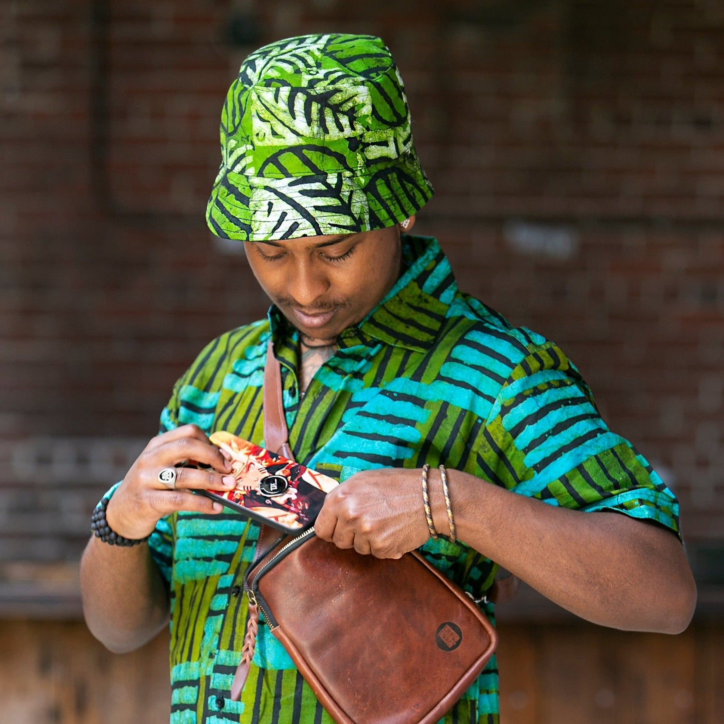 Batik Bucket Hat - Green - Kelem Shop