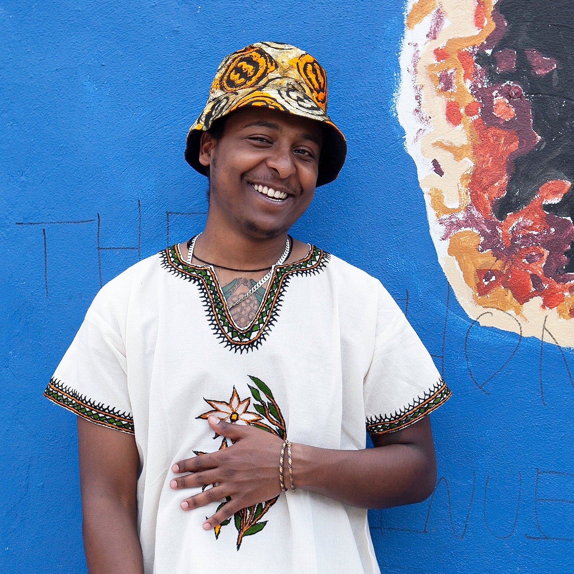 Batik Bucket Hat - Orange - Kelem Shop