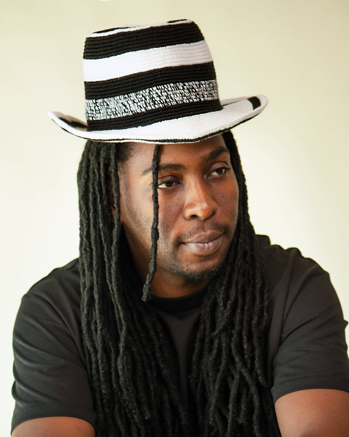 Black & White Konso Crochet Hat | Handmade Ethiopian Wide Brim Hat - Kelem Shop