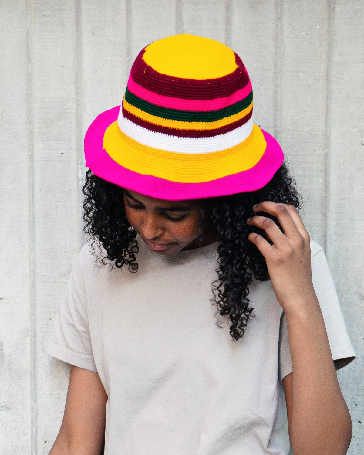 Colorful Striped Konso Bucket Hat - Kelem Shop
