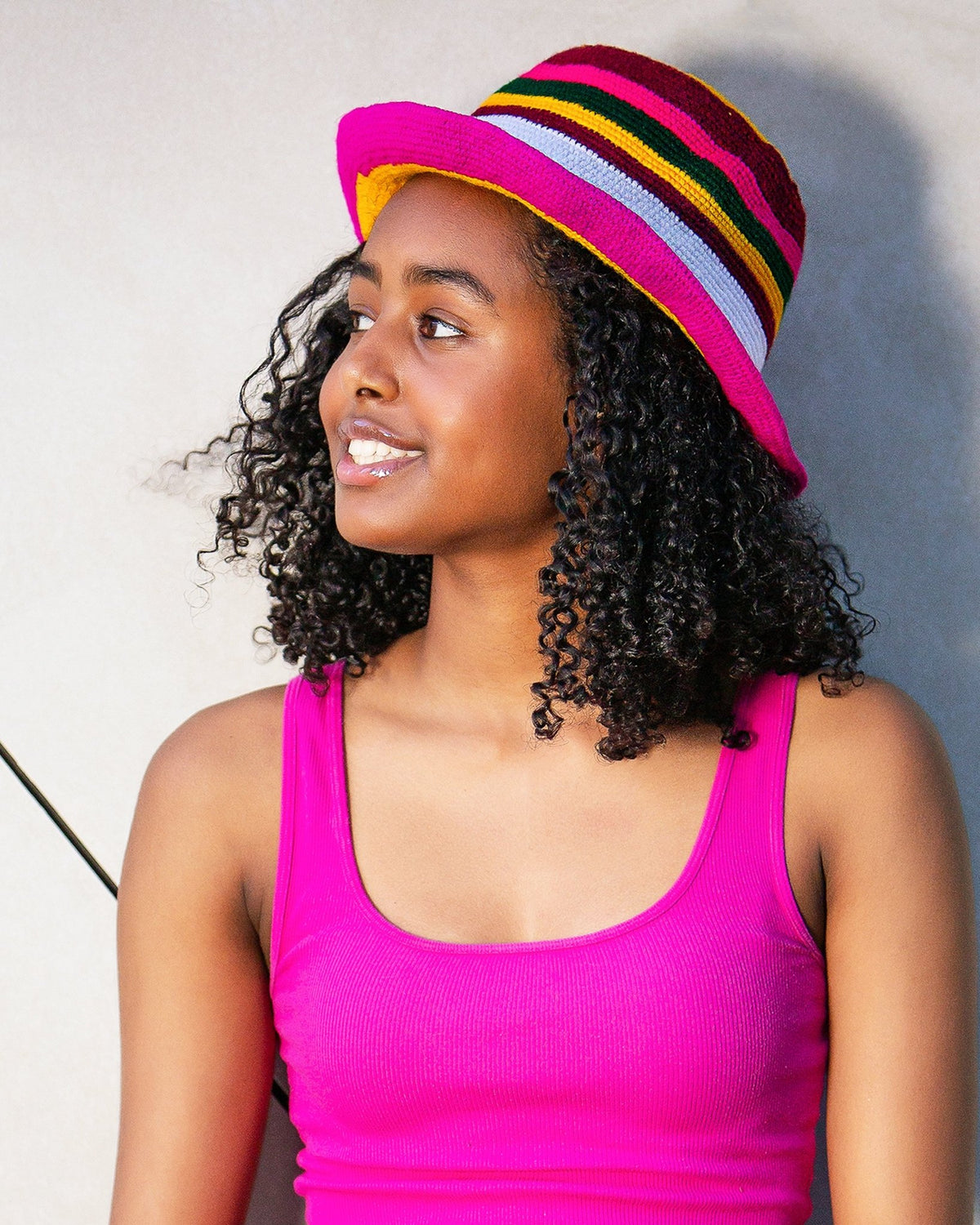 Colorful Striped Konso Bucket Hat - Kelem Shop
