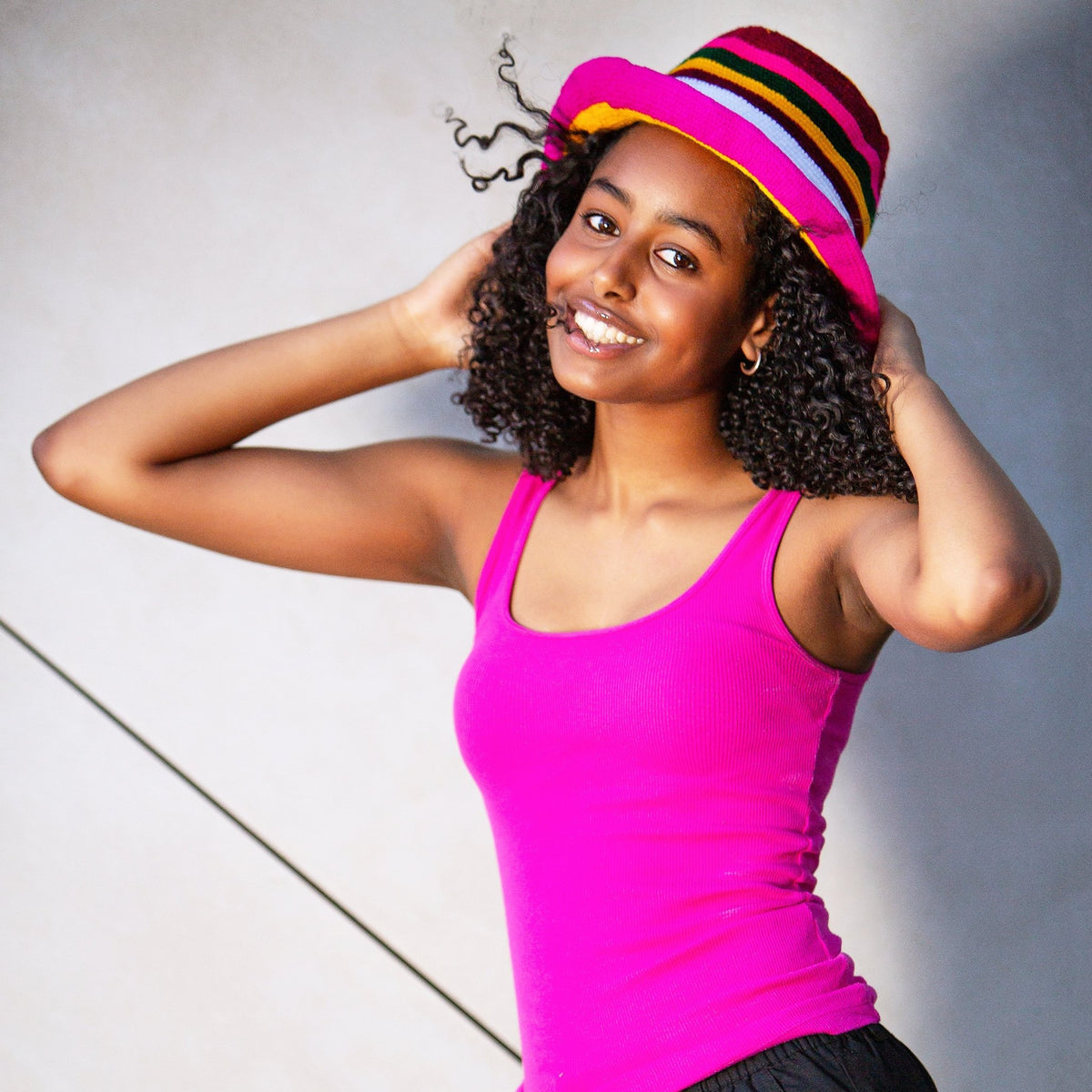 Colorful Striped Konso Bucket Hat - Kelem Shop