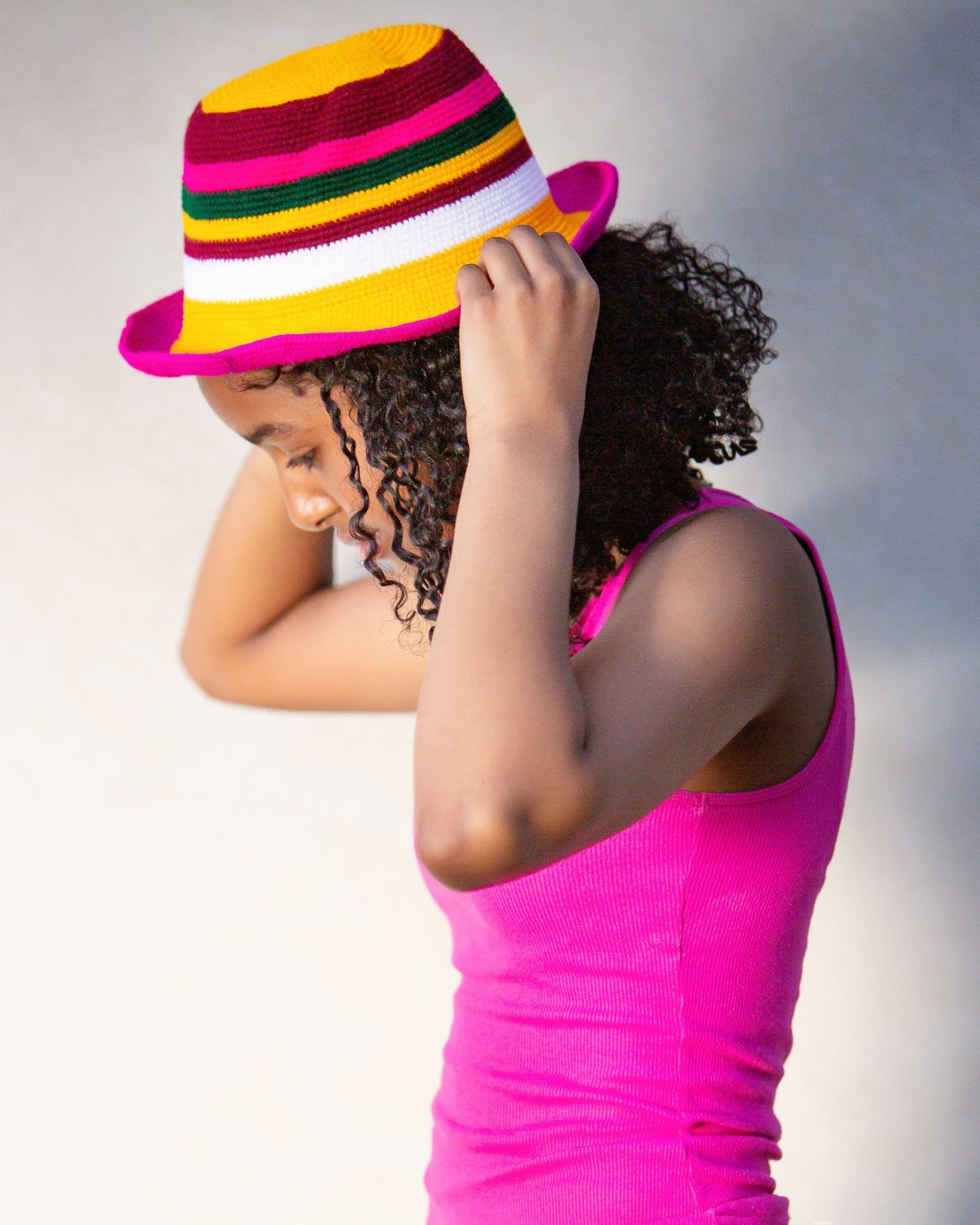 Colorful Striped Konso Bucket Hat - Kelem Shop