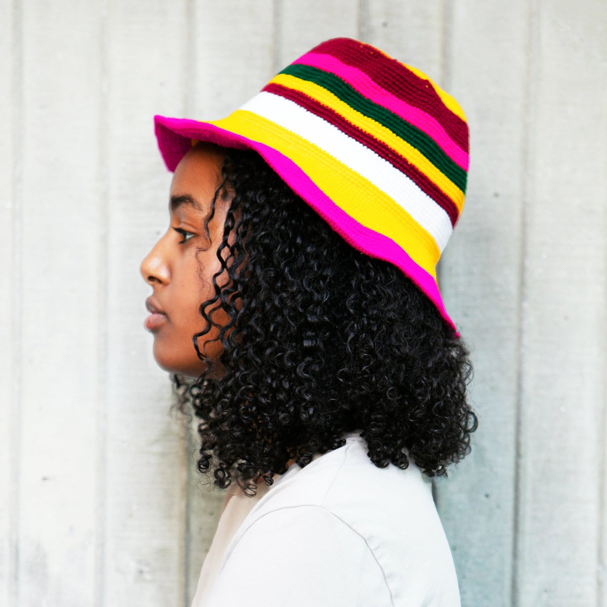 Colorful Striped Konso Bucket Hat - Kelem Shop