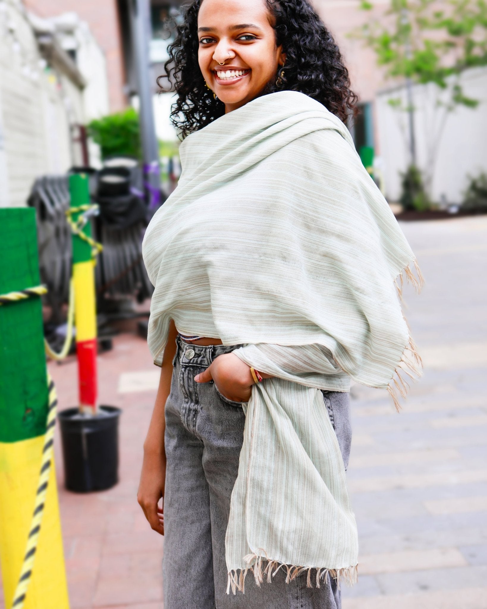 Ethiopian Mint Green with Beige Stripes Scarf, Shawl, Headwrap | Handwoven Ethiopian Shawl, Scarf, Headwrap (Copy) (Copy) (Copy) (Copy) (Copy) (Copy) (Copy) (Copy) (Copy) (Copy) - Kelem Shop