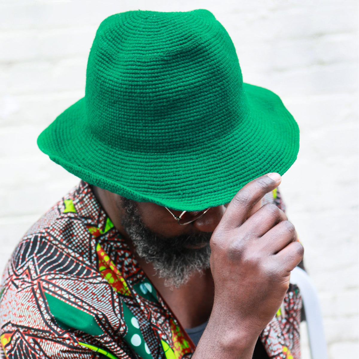 Green Konso Crochet Fedora Hat - Kelem Shop