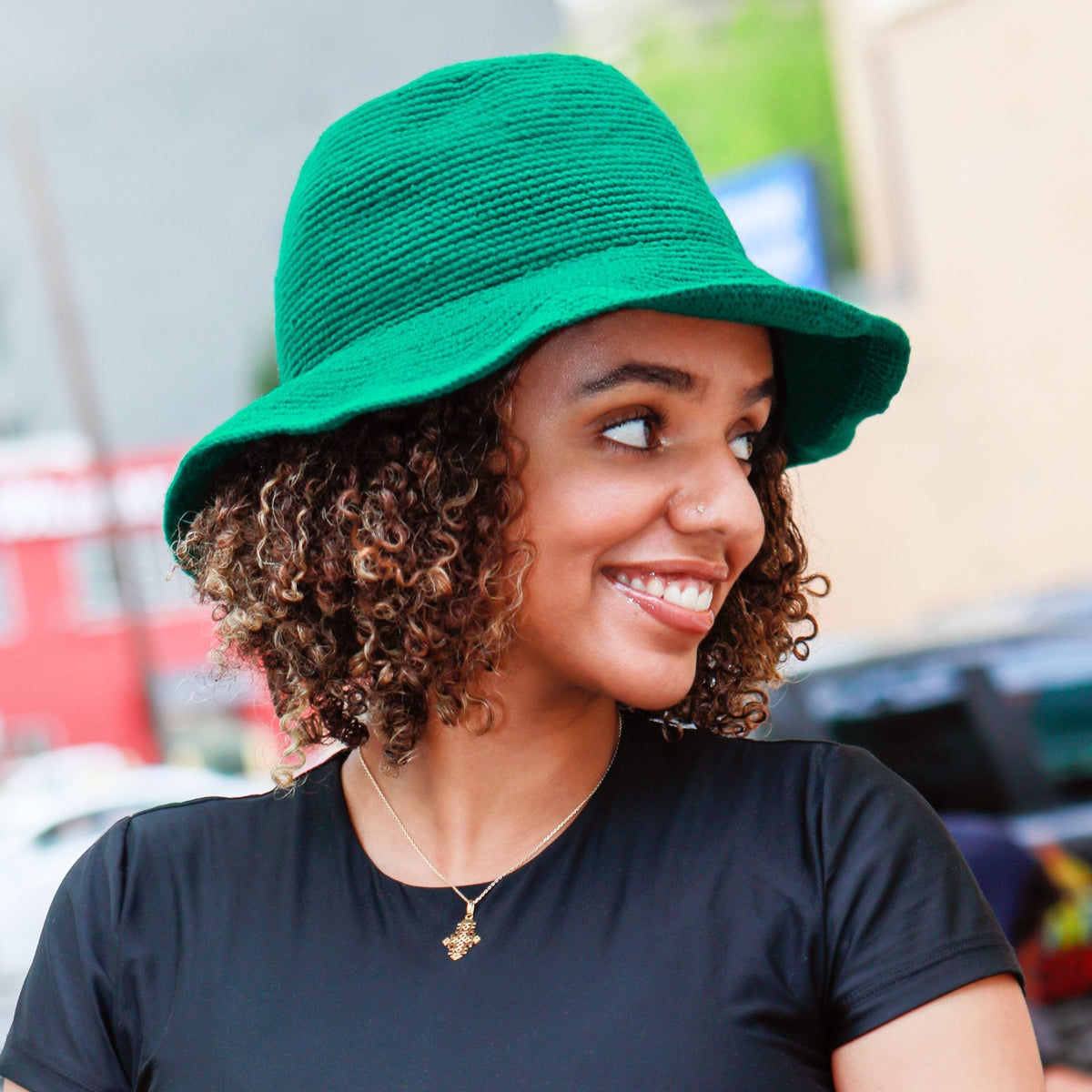 Green Konso Crochet Fedora Hat - Kelem Shop