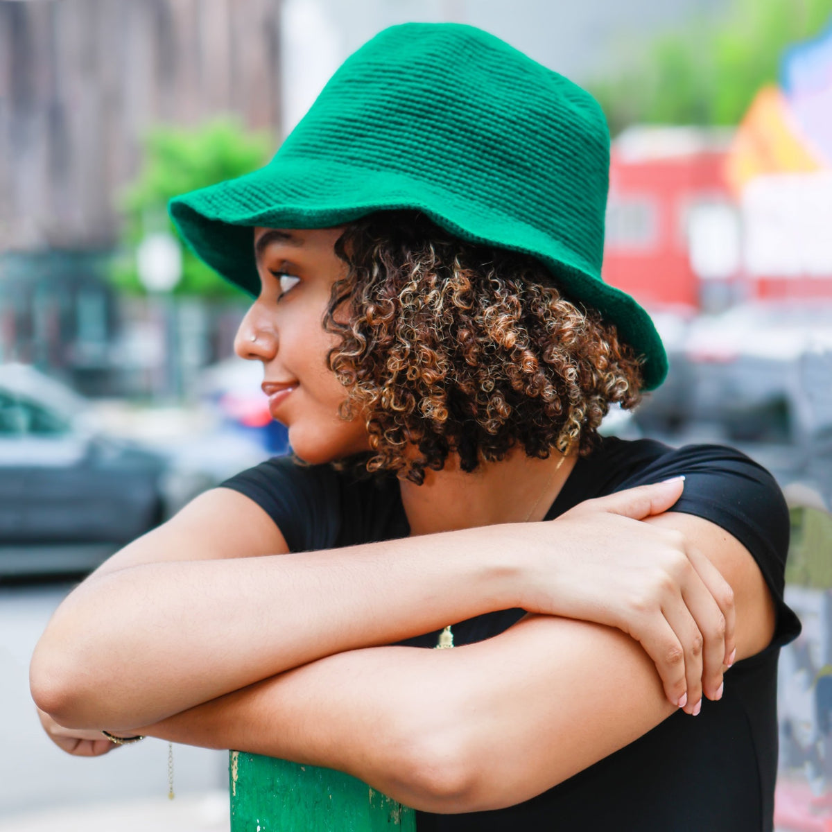 Green Konso Crochet Fedora Hat - Kelem Shop