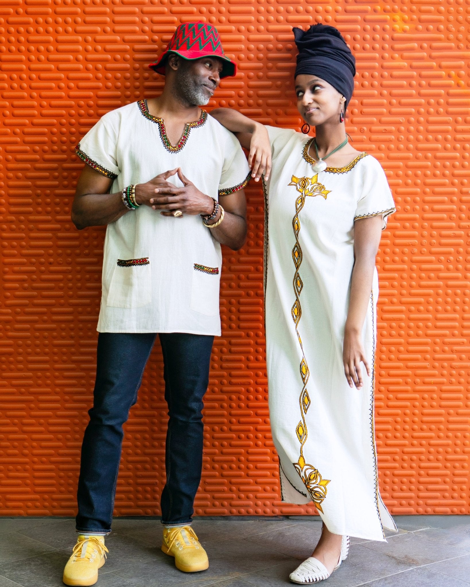 ጥልፍ Hand - embroidered Cotton Shirt | Ethiopian Shirt - Kelem Shop