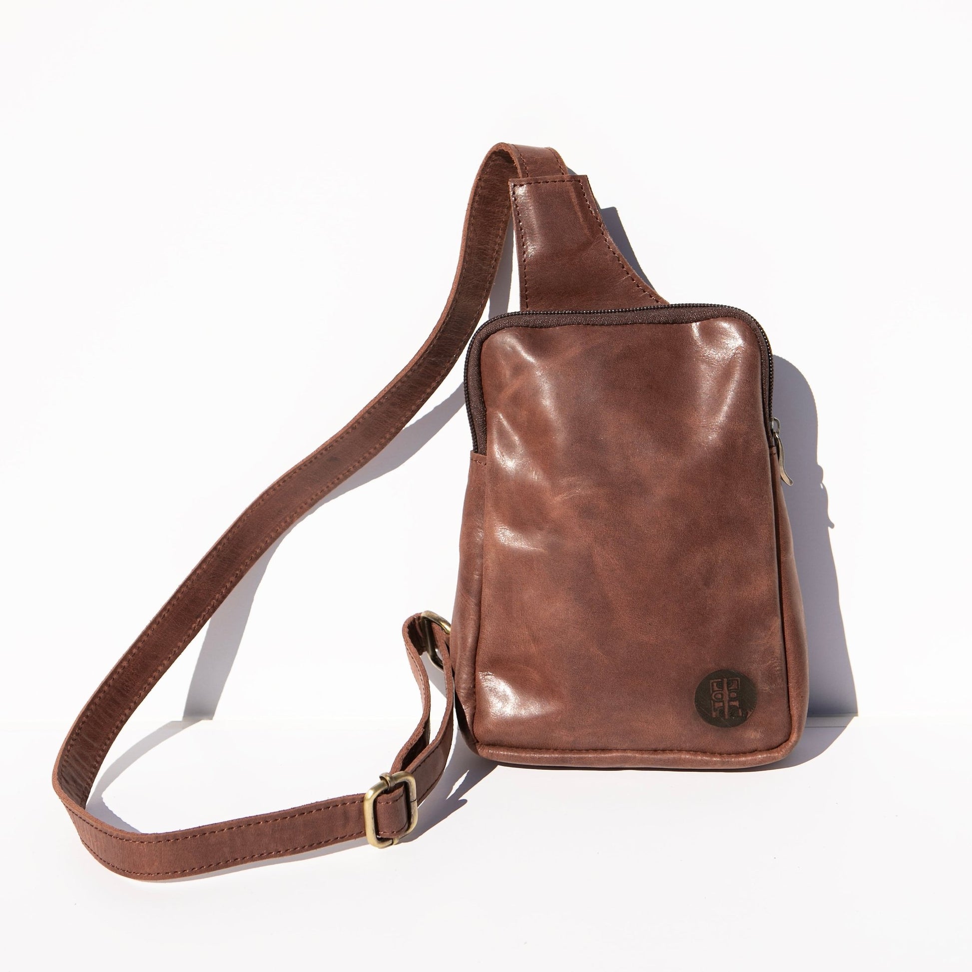 Handcrafted Leather Crossbody Bag (Brown) - Kelem Shop