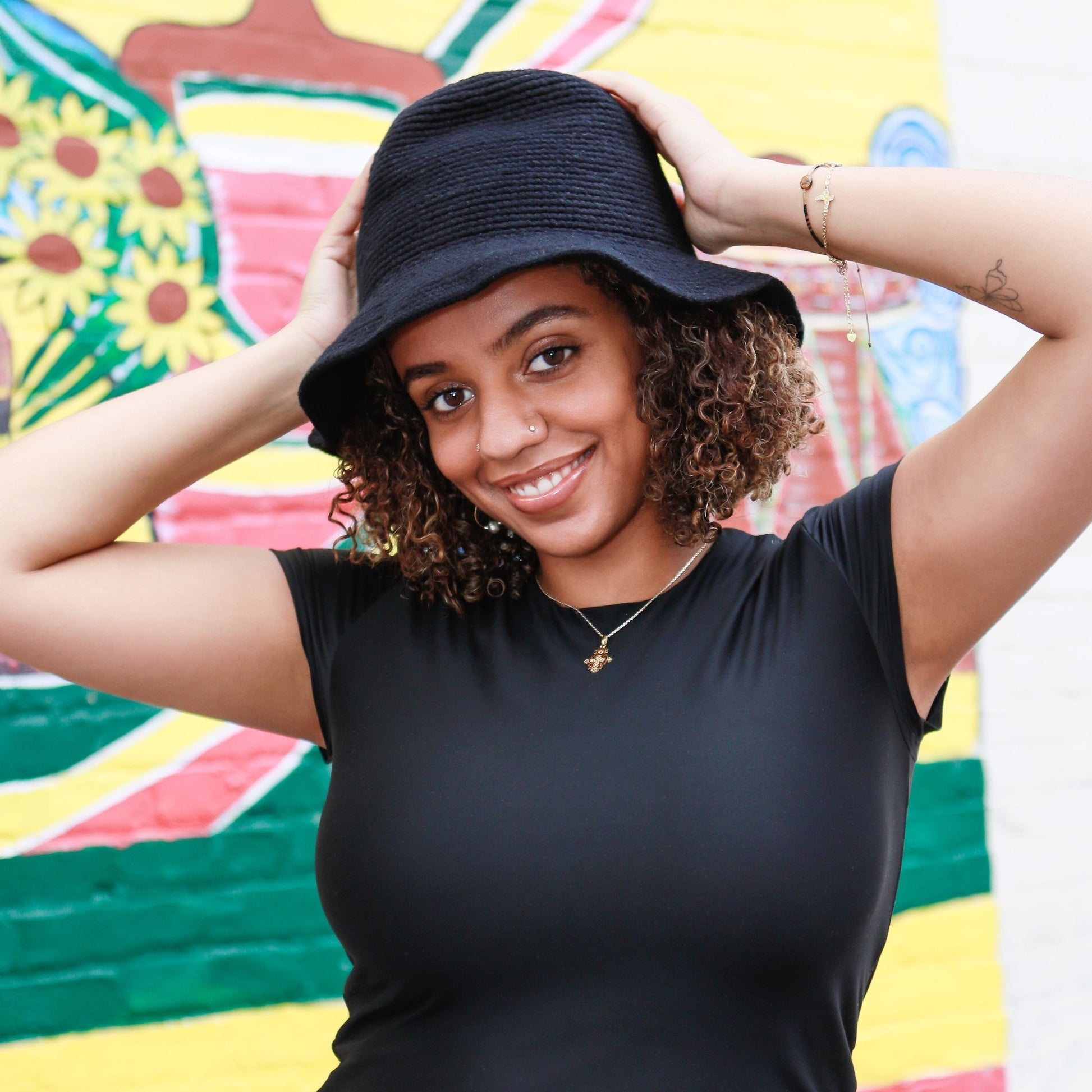 Handmade Black Crochet Hat – Unisex Beanie Crafted by Ethiopian Farmers in Konso | Versatile and Stylish for Men and Women - Kelem Shop