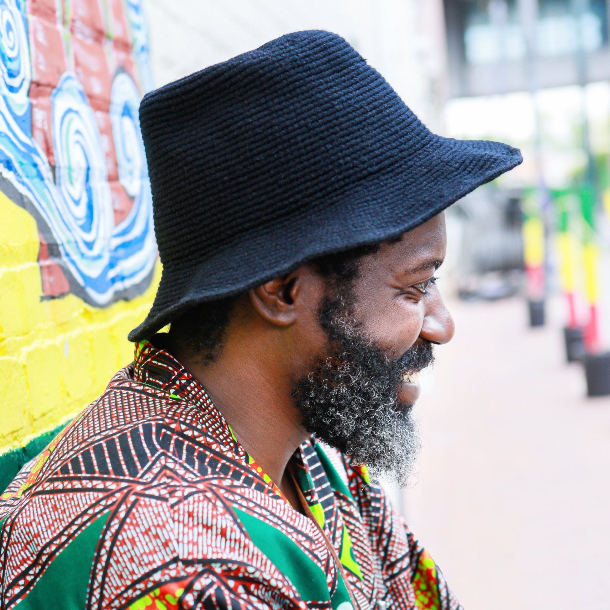Handmade Black Crochet Hat – Unisex Beanie Crafted by Ethiopian Farmers in Konso | Versatile and Stylish for Men and Women - Kelem Shop
