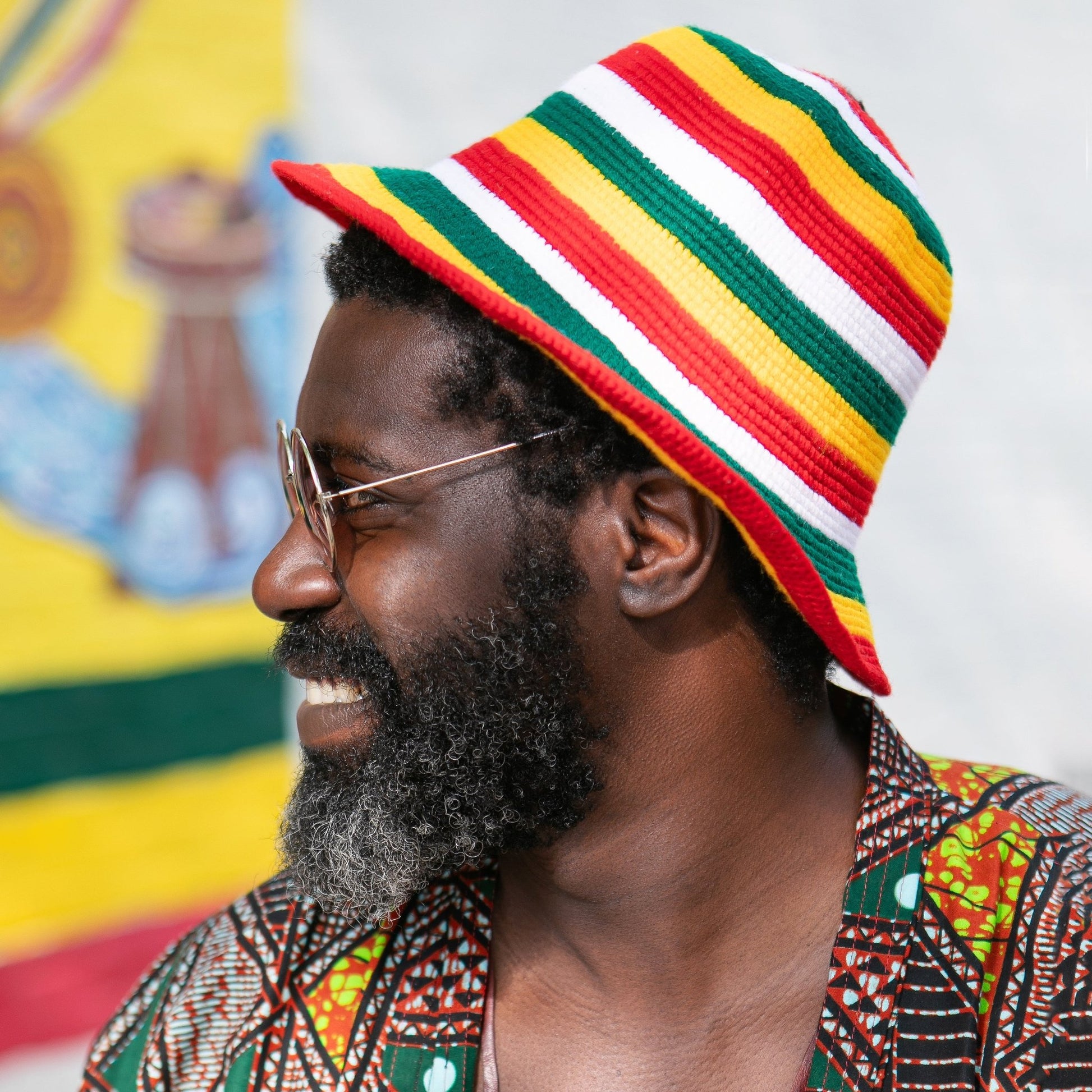 Handmade Red White Green Yellow Striped Crochet Hat – Unisex Beanie Crafted by Ethiopian Farmers in Konso | Versatile and Stylish for Men and Women (Copy) - Kelem Shop