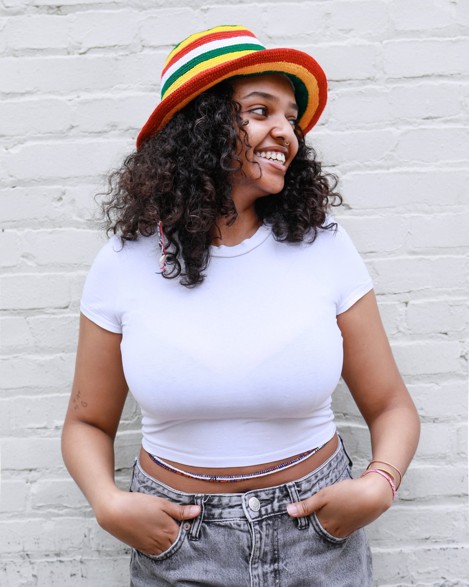 Handmade Red White Green Yellow Striped Crochet Hat – Unisex Beanie Crafted by Ethiopian Farmers in Konso | Versatile and Stylish for Men and Women (Copy) - Kelem Shop