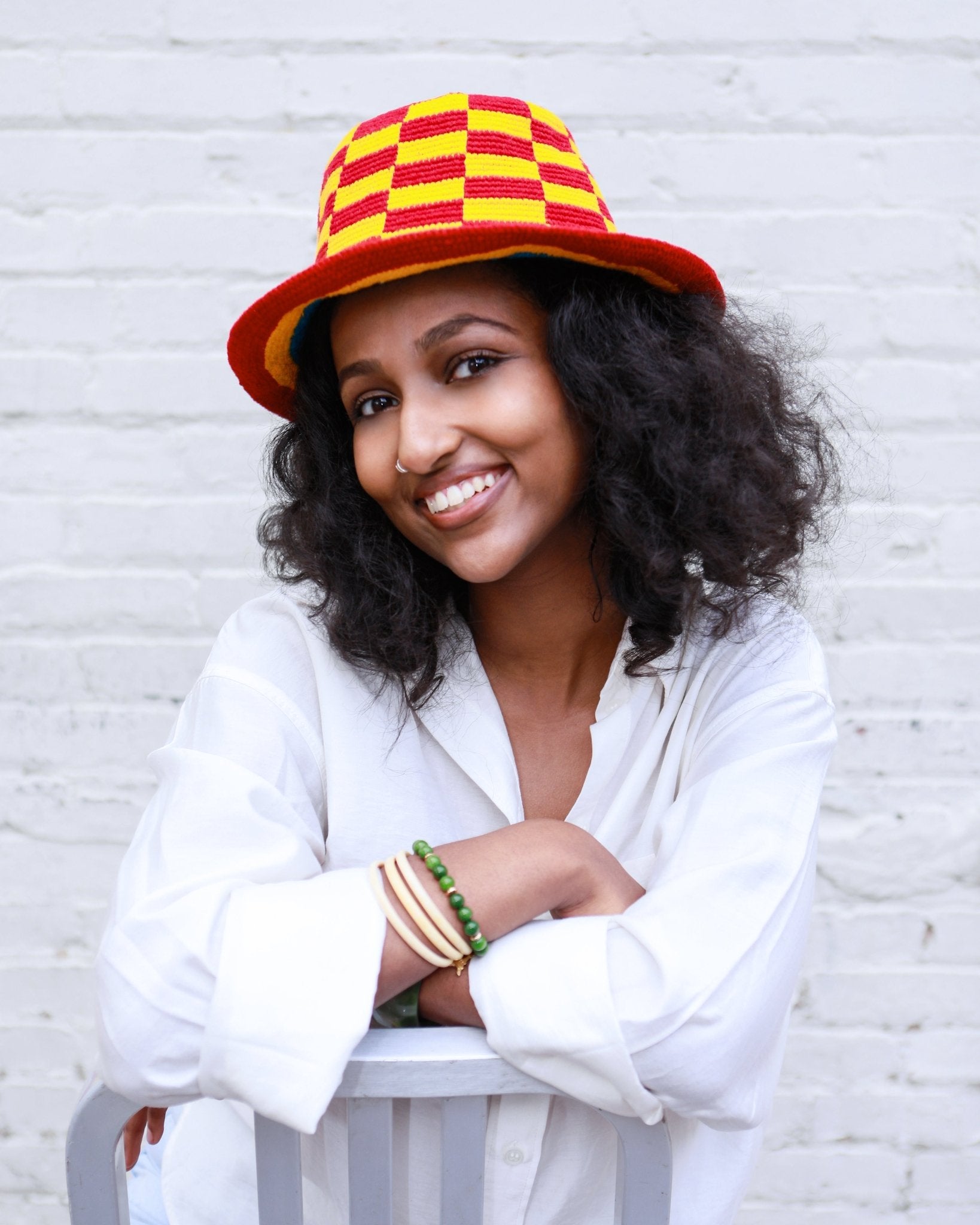 Handmade Yellow | Red Checkered Crochet Hat – Unisex Beanie Crafted by Ethiopian Farmers in Konso | Versatile and Stylish for Men and Women (Copy) - Kelem Shop