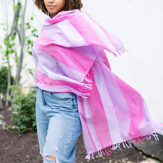 Handwoven Ethiopian Wool & Cotton Scarf – Ethical, Versatile, Artisan - Made - Kelem Shop