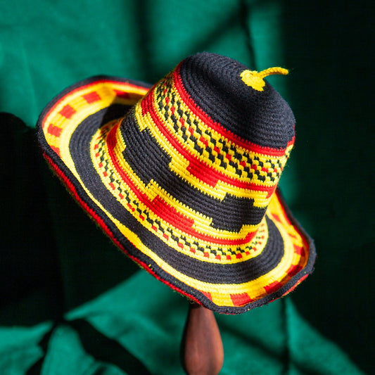 Konso Crochet Hat - Black, Yellow, Red Dorze Design - Kelem Shop