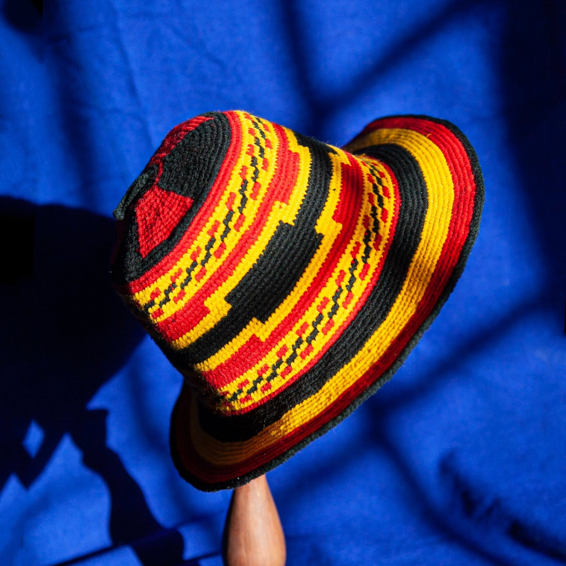 Konso Crochet Hat - Black, Yellow, Red II Dorze Design - Kelem Shop
