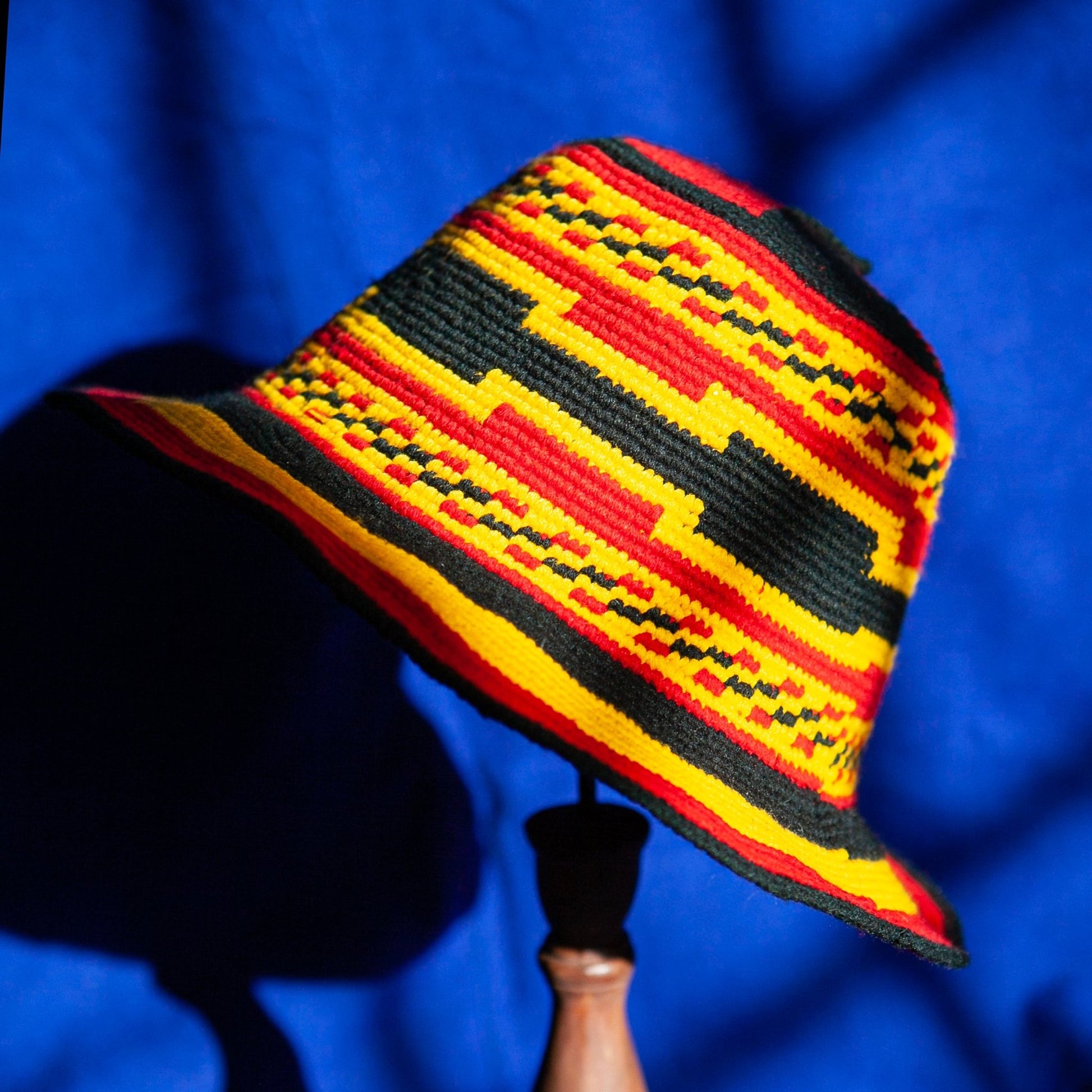 Konso Crochet Hat - Black, Yellow, Red II Dorze Design - Kelem Shop