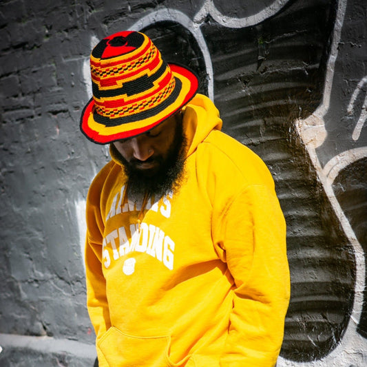 Konso Crochet Hat - Black, Yellow, Red II Dorze Design - Kelem Shop