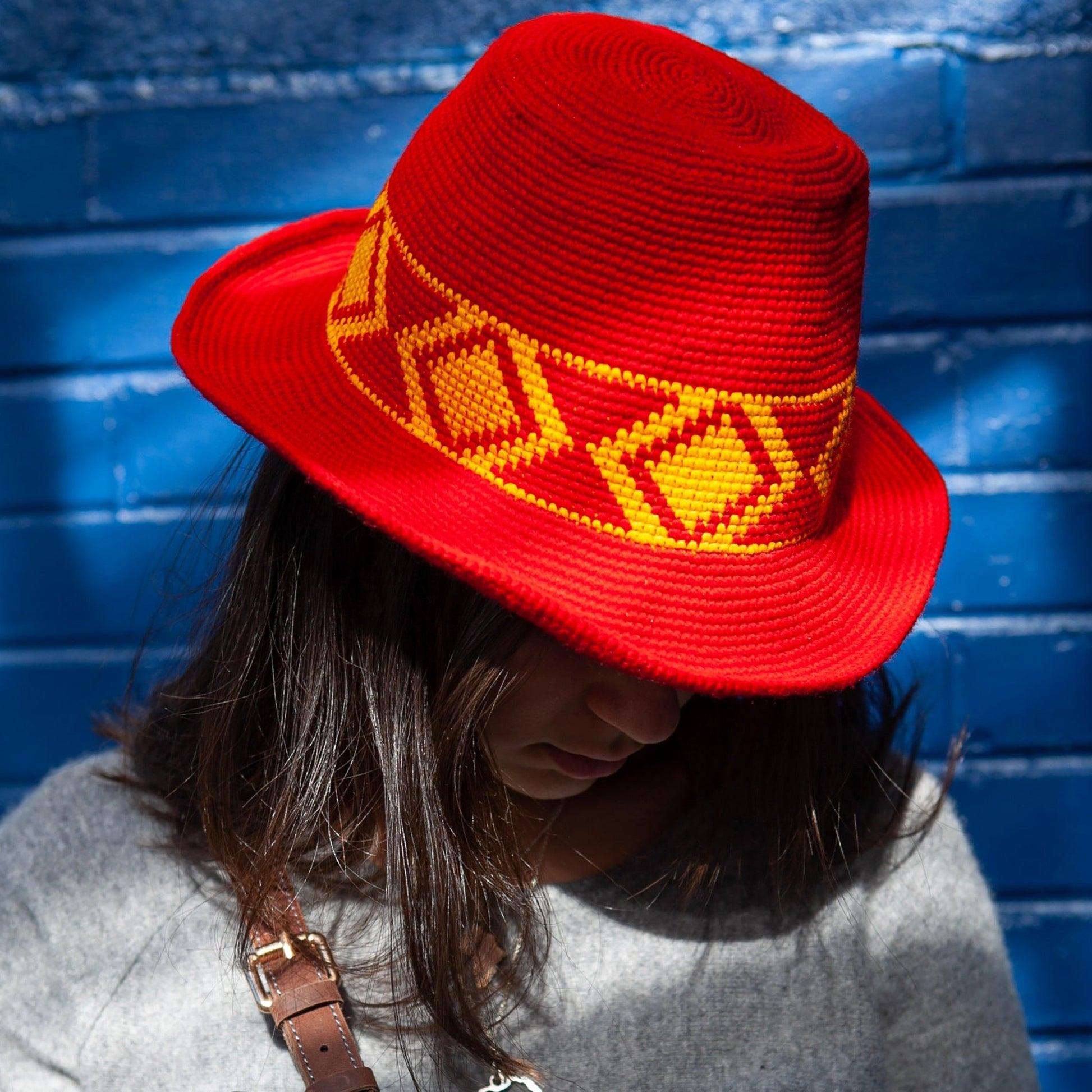 Konso Crochet Hat - Red & Yellow - Kelem Shop
