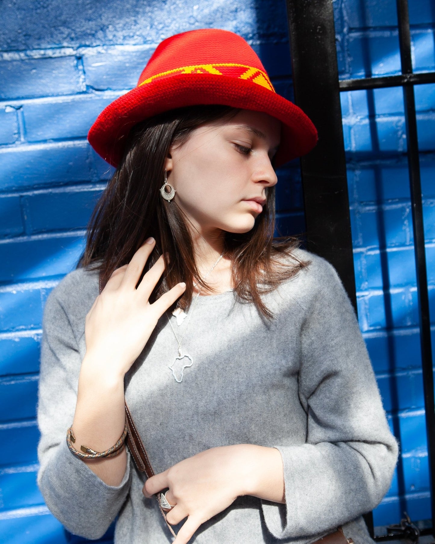 Konso Crochet Hat - Red & Yellow - Kelem Shop