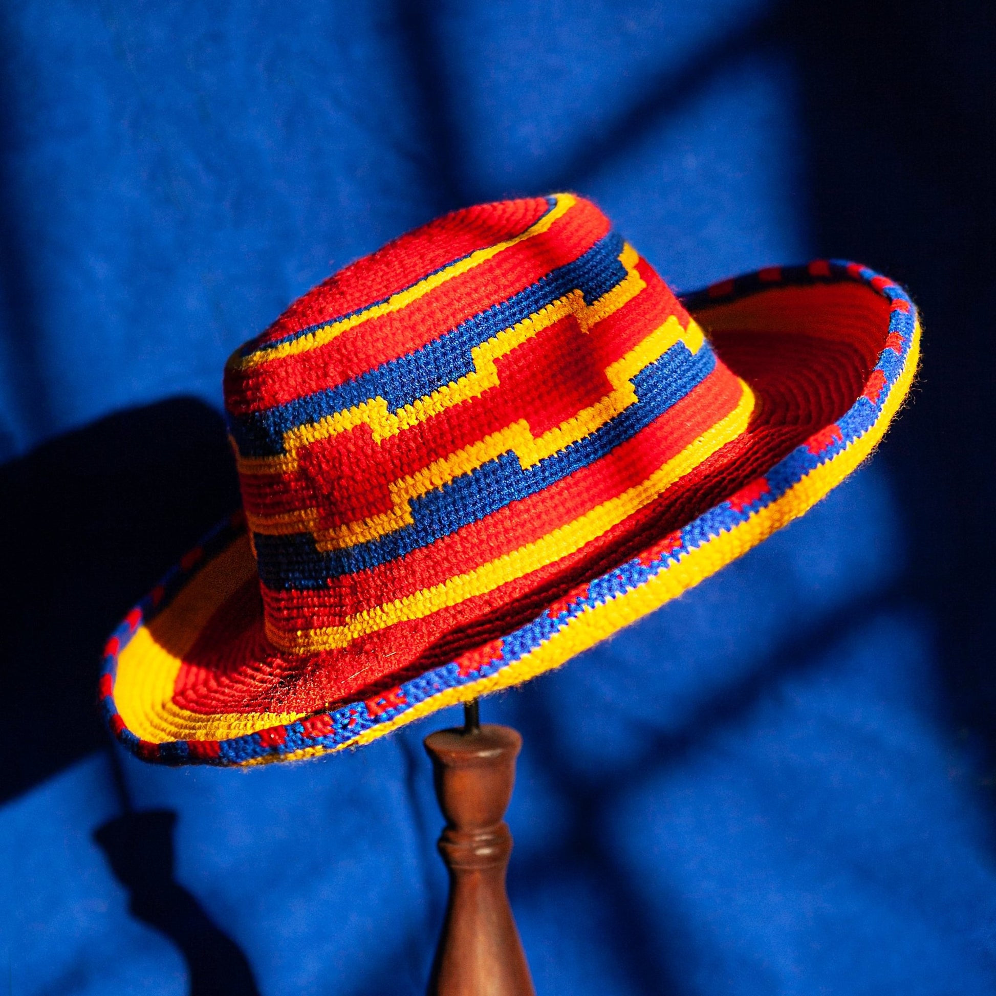 Konso Crochet Hat - Red, Yellow & Blue - Kelem Shop