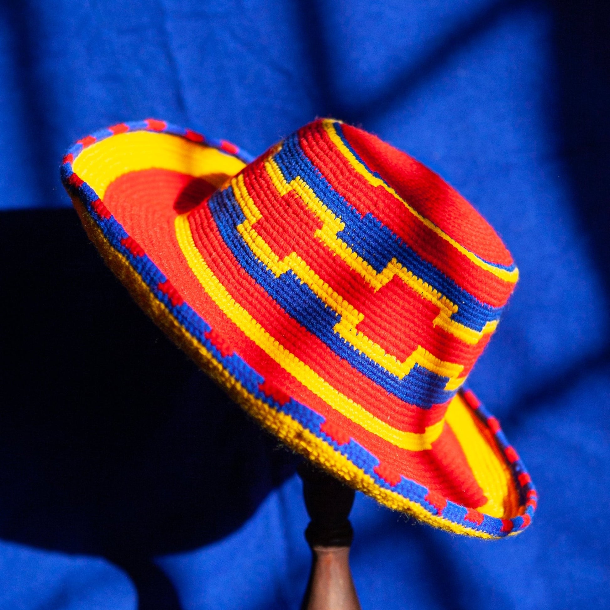 Konso Crochet Hat - Red, Yellow & Blue - Kelem Shop