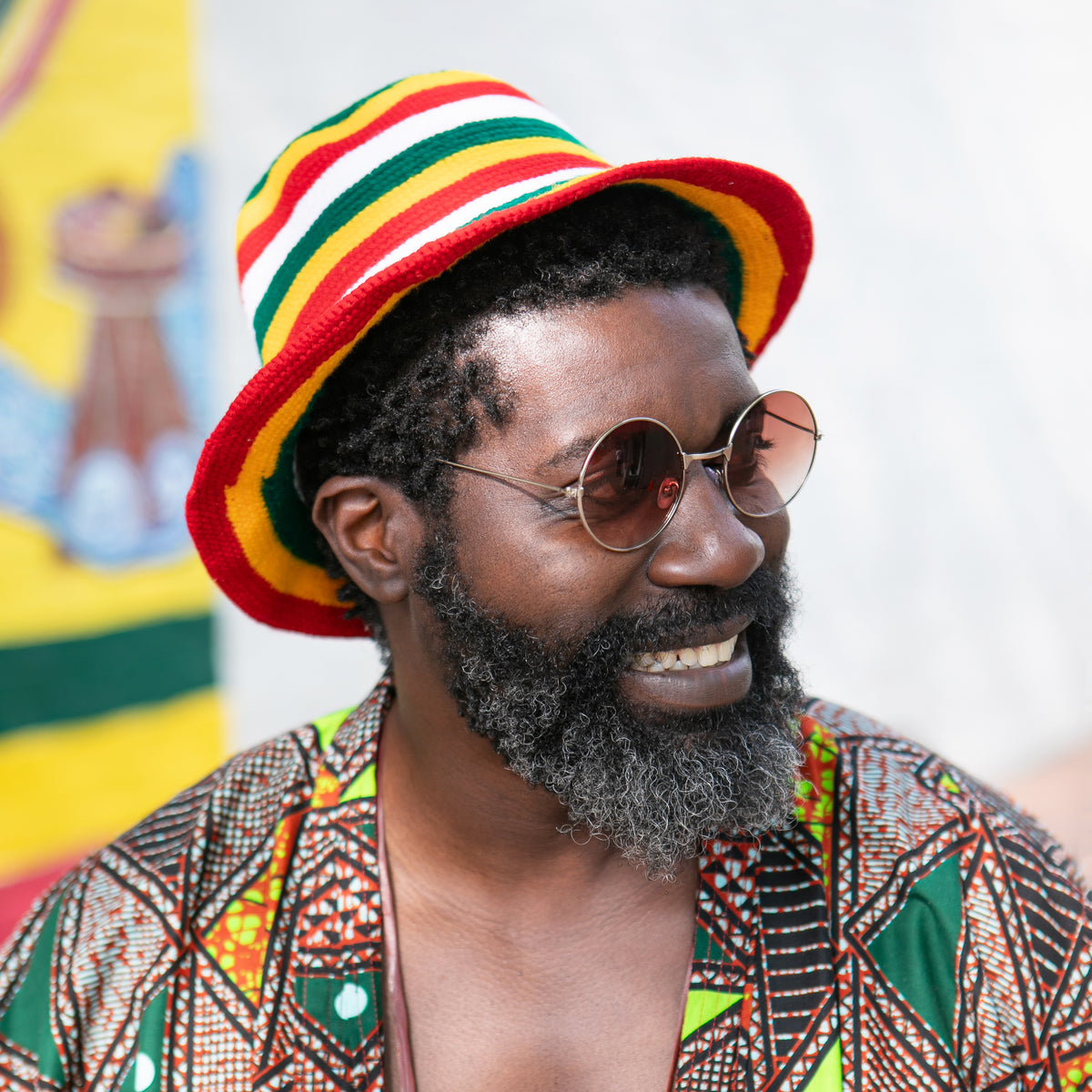 Rasta Red Gold Green Konso Crochet Hat