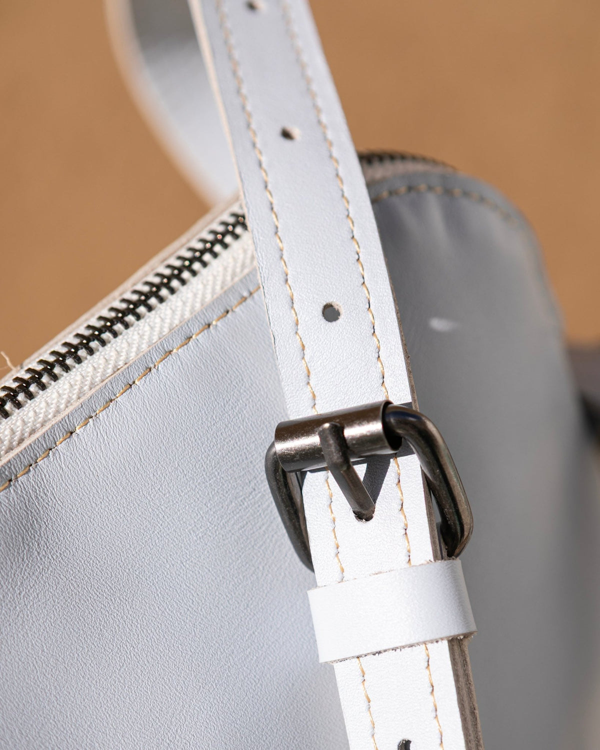 Light Blue Leather Crossbody Bag – Handmade Shoulder Purse - Kelem Shop