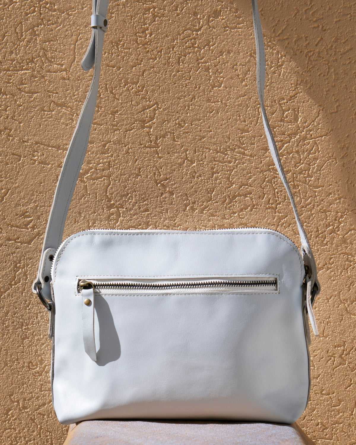 Light Blue Leather Crossbody Bag – Handmade Shoulder Purse - Kelem Shop