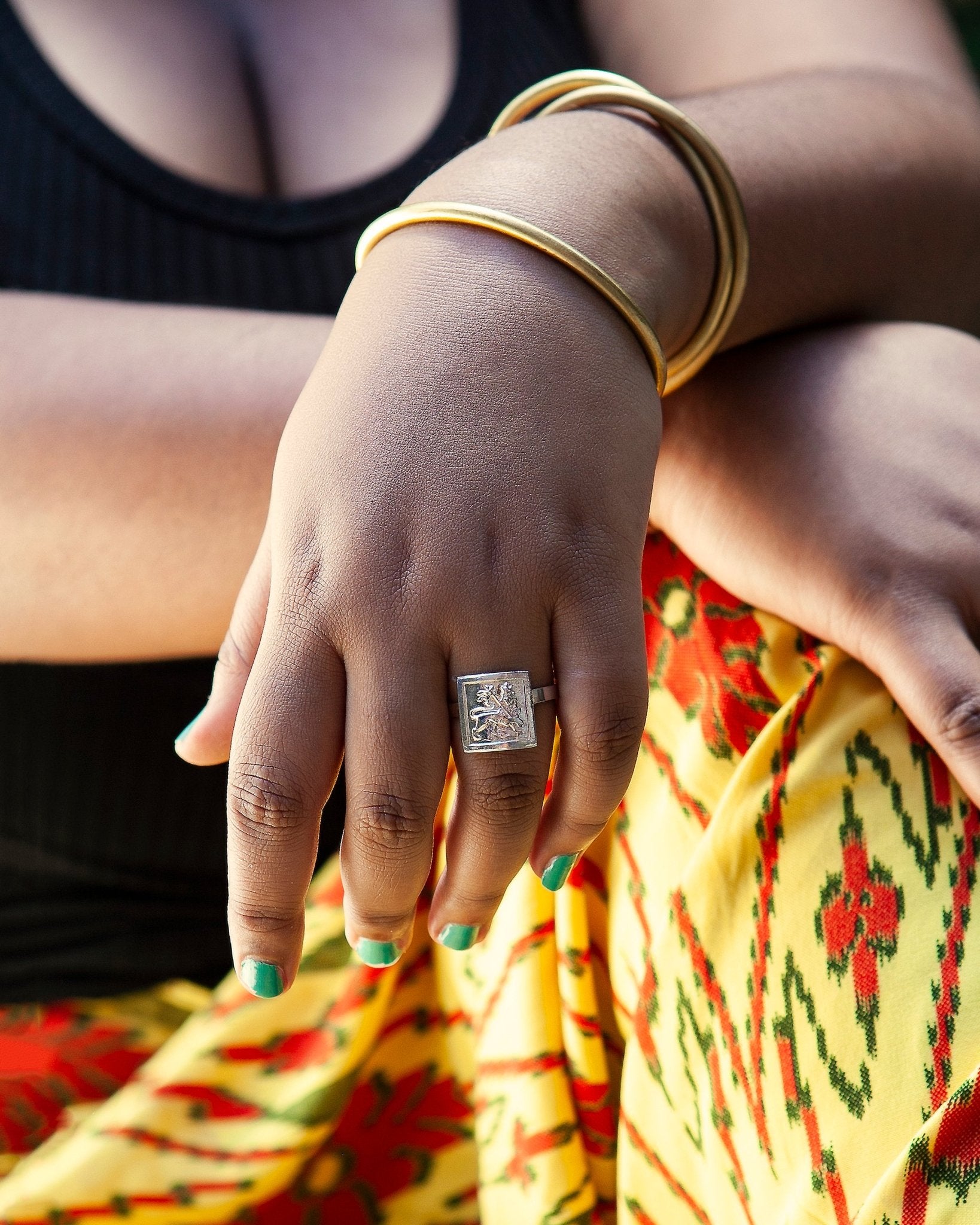 Mixed Metal Bracelet - Brass Bangle - Kelem Shop