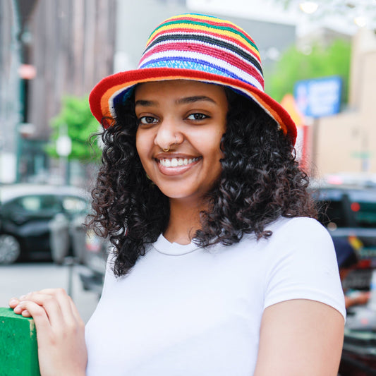 Multicolor Konso Crochet Sun Hat - Kelem Shop